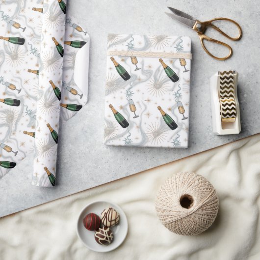 Lasst uns Neujahr feiern Geschenkpapier (Kunsthandwerk)