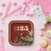 Lasst uns Neujahr Party glamourös rot klingeln Pappteller (Party)