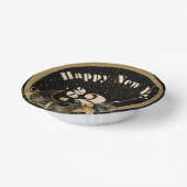 Lasst uns Neujahr Party glamourös Schwarz klingeln Pappteller (Gewinkelt)