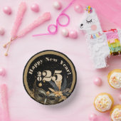 Lasst uns Neujahr Party glamourös Schwarz klingeln Pappteller (Party)