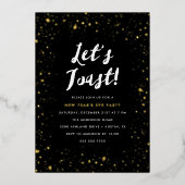 Lasst uns Neujahrsfest-Party feiern Folieneinladung (Vorderseite)