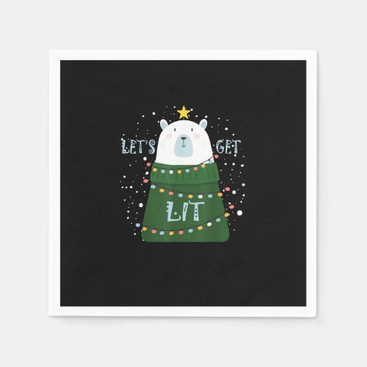 Lasst uns Niedlich Bären Weihnachten Pajamas bekom Serviette (Vorderseite)