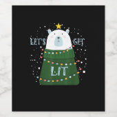 Lasst uns Niedlich Bären Weihnachten Pajamas bekom Weinetikett (Einzelnes Label)