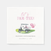 Lasst uns Par-T-Shirt Pink Golf Party Serviette (Vorderseite)