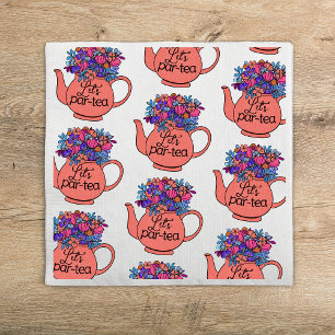 Lasst uns Par-Tea-Floral Teapot-Mädchen Geburtstag Serviette