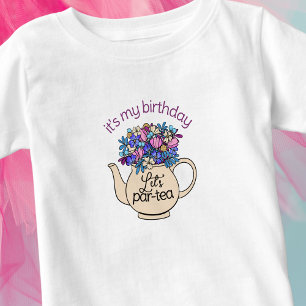 Lasst uns Par-Tea Mädchen Geburtstag Baby T-shirt