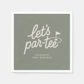 Lasst uns Par-tee Golf 1. Geburtstag Serviette (Vorderseite)