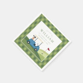 Lasst uns Par Tee Golf Argyle-Muster Erster Geburt Serviette (Ecke)