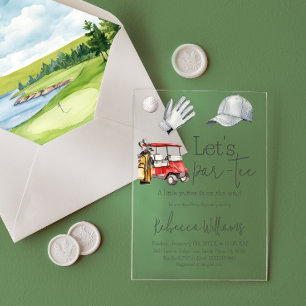 Lasst uns Par Tee Golf Baby Shower Sport-Themenpar Acryleinladungen