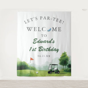 Lasst uns Par-Tee Golf Buggy Geburtstagsfoto Hinte Wandteppich
