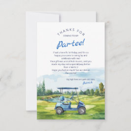 Lasst uns Par-Tee Golf-Geburtstag Blau feiern Dankeskarte