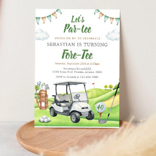 Lasst uns Par Tee Golf-Geburtstags-Einladung Einladung