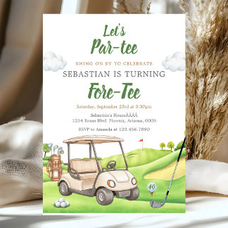 Lasst uns Par Tee Golf-Geburtstagseinladung Einladung