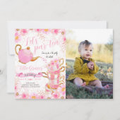 Lasst uns Par-Tee-Party-Foto essen Einladung (Vorderseite)