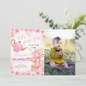 Lasst uns Par-Tee-Party-Foto essen Einladung (Stehend Vorderseite)