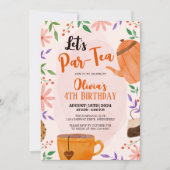 Lasst uns Par-Tee trinken! Blumentee Party Geburts Einladung (Vorderseite)