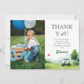 Lasst uns Par-Tee Wasserfarben-Golf-Buggy-Geburtst Dankeskarte (Vorderseite)