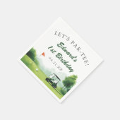 Lasst uns Par-Tee Wasserfarben-Golf-Buggy-Geburtst Serviette (Ecke)