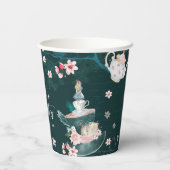 Lasst uns Partea in Wunderland Magische Fantasienk Pappbecher (Rückseite)