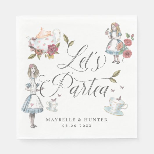 Lasst uns Partea Märchengeschichten zur Alice im W Serviette (Vorderseite)