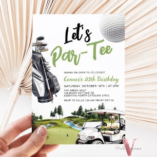 Lasst uns ParTee Neutral Golf Geburtstagsparty Einladung