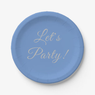 Lasst uns Party Blue 7 Zoll Platte Pappteller