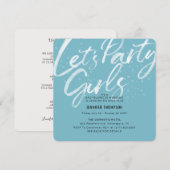 Lasst uns Party Blue Junggeselinnen-Abschied Einla Einladung (Vorne/Hinten)
