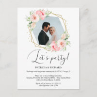 Lasst uns Party blush floral Elope Hochzeitsempfan