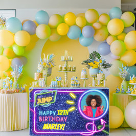 Lasst uns Party Bounce Neon Trampolin Park springe Banner