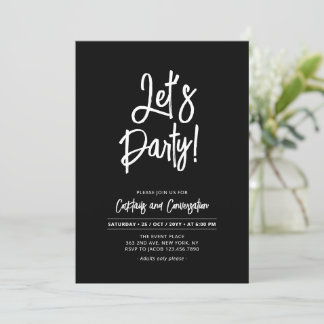 Lasst uns Party | Chic Brush Script jedes Occasion Einladung