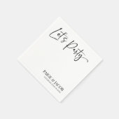 Lasst uns Party Classic Moderne Minimale Hochzeit Serviette (Ecke)