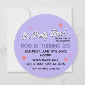 Lasst uns Party Disco Ball Geburtstag Einladung (Rückseite)