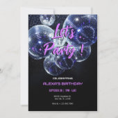 Lasst uns Party-Diskothek Einladung (Vorderseite)