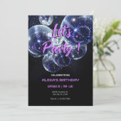 Lasst uns Party-Diskothek Einladung (Stehend Vorderseite)