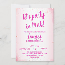 Lasst uns Party Dreißig Funny Pink 30. Geburtstag  Einladung