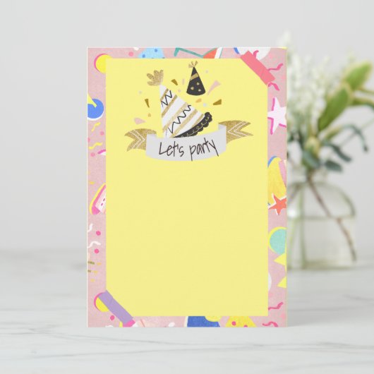 Lasst uns Party Einladung (Stehend Vorderseite)