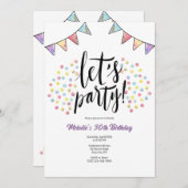 Lasst uns Party Einladung (Vorne/Hinten)