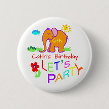 Lasst uns Party Elefanten farbenfrohe Name & Alter