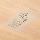 Lasst uns Party Elopement Lässig Hochzeitsempfang Acryleinladungen (Ablage )