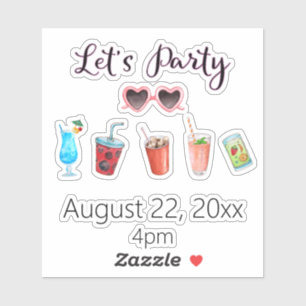 Lasst uns Party feiern Sommerparty Custom Aufkleber