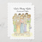 Lasst uns Party Gals Einladung (Vorne/Hinten)
