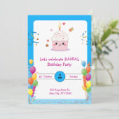 Lasst uns Party Geburtstagskarte Einladung (Stehend Vorderseite)