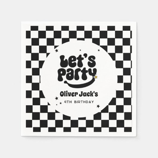 Lasst uns Party Geburtstagsparty Napkins Serviette (Vorderseite)