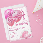 Lasst uns Party Girly Pink machen Einladung