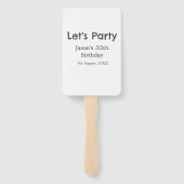 Lasst uns Party glücklich 30. Geburtstag, einfache Fächer (Rückseite)