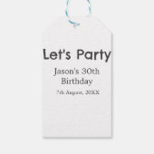 Lasst uns Party glücklich 30. Geburtstag, einfache Geschenkanhänger (Rückseite)