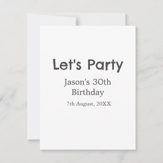 Lasst uns Party glücklich 30. Geburtstag, einfache Mitteilungskarte (Vorderseite)