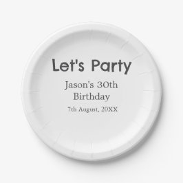Lasst uns Party glücklich 30. Geburtstag, einfache Pappteller