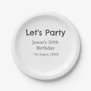 Lasst uns Party glücklich 30. Geburtstag, einfache Pappteller
