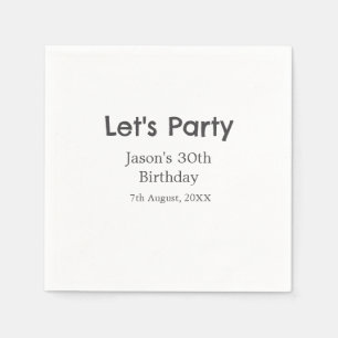 Lasst uns Party glücklich 30. Geburtstag, einfache Serviette